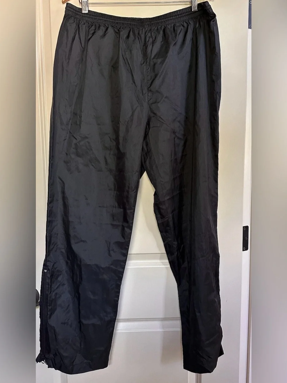 Men's EBTEK Sz XL Black Lightweight Track Pants Lightweight zipper ankle